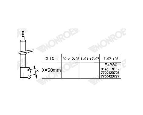 Shock Absorber MONROE ORIGINAL (Gas Technology) G7485