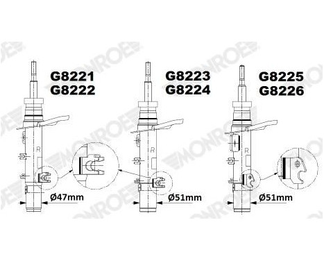 Shock Absorber MONROE ORIGINAL (Gas Technology) G8225, Image 2