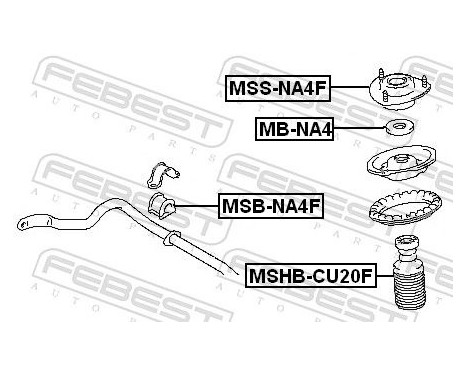 Anti-Friction Stabiliser, suspension strut support Mount