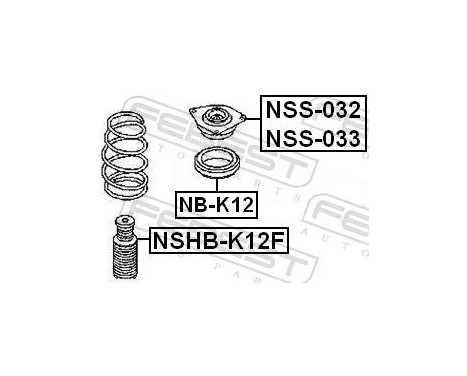 Rolling Stabiliser, suspension strut support Montage, Image 2