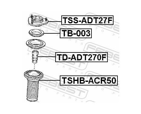 Anti-Friction Bearing, suspension strut support mounting, Image 2
