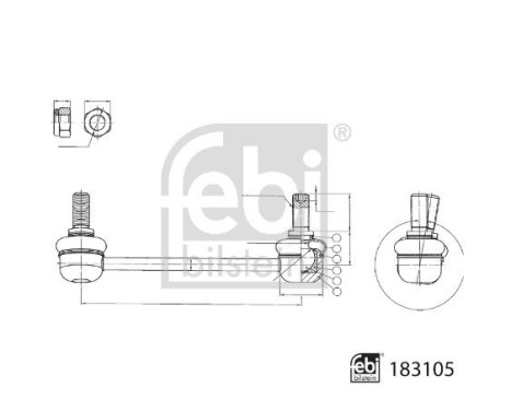 connecting rod with lock nuts 183105 FEBI