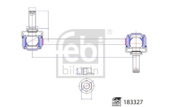 connecting rod with lock nuts 183327 FEBI