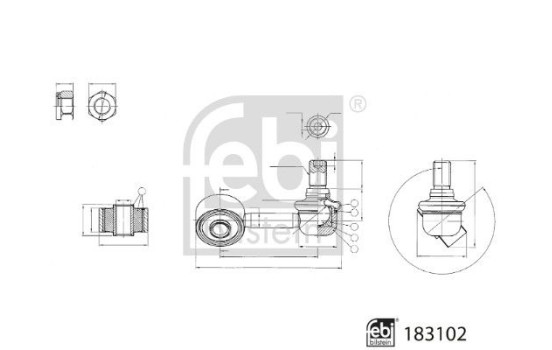 connecting rod with nut 183102 FEBI