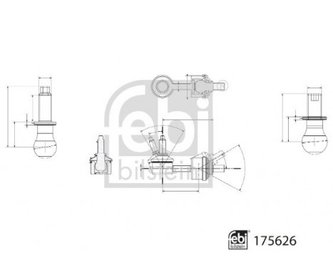 Rod/Strut, stabiliser 175626 FEBI