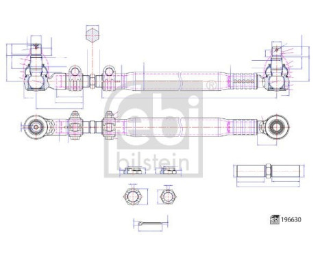 Steering rod 196630 FEBI