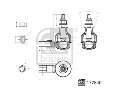 Tie rod end 177840 FEBI