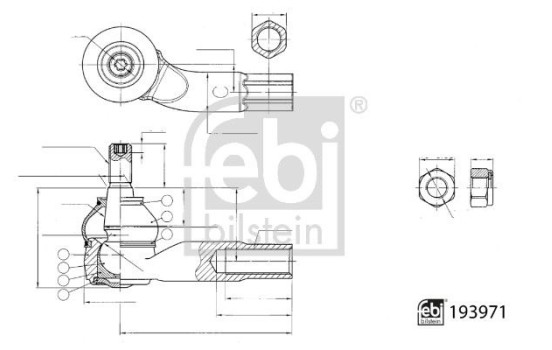 Tie rod end 193971 FEBI