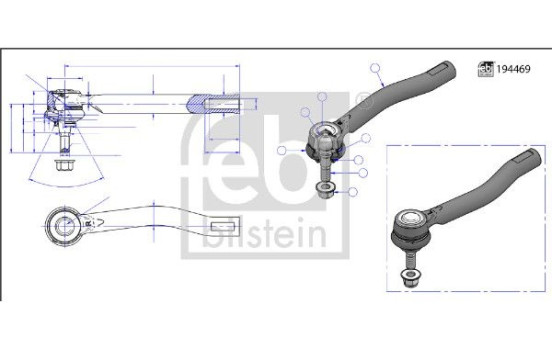 Tie rod end 194763 FEBI
