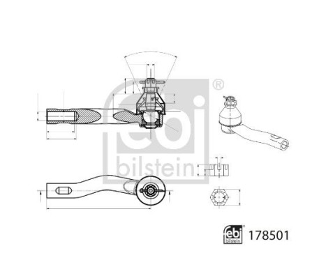tie rod end piece 178501 FEBI, Image 2