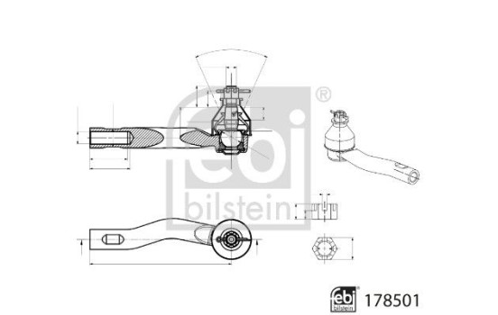 tie rod end piece 178501 FEBI, Image 2