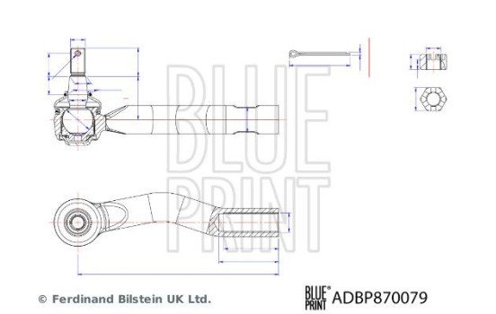 tie rod end piece ADBP870079 Blue Print, Image 3