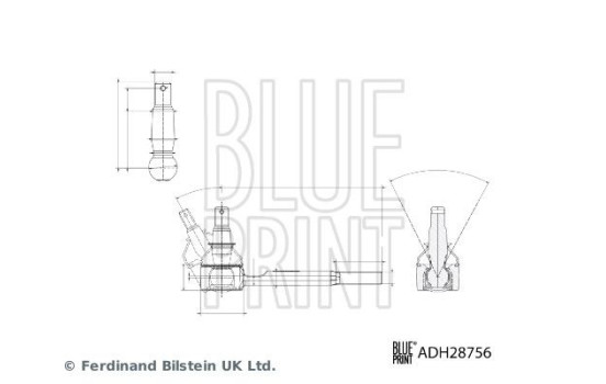 tie rod end piece ADH28756 Blue Print, Image 2