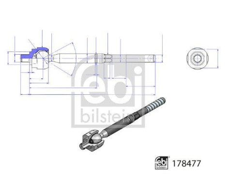 Axial Ball, Tie Rod 178477 FEBI, Image 2