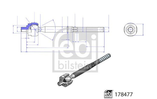 Axial Ball, Tie Rod 178477 FEBI