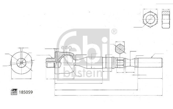 Axial ball, tie rod 185059 FEBI