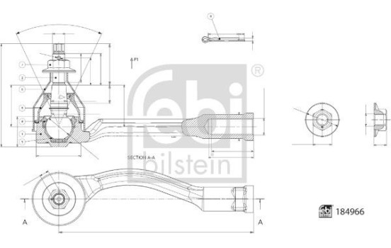 Tie rod end 184966 FEBI