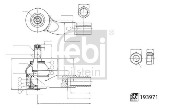 Tie rod end 193971 FEBI