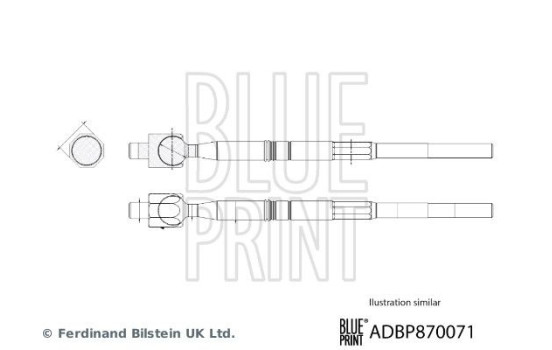 Tie rod (without ball joint) ADBP870071 Blue Print