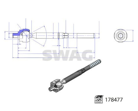 Tie rod (without steering ball), Image 2