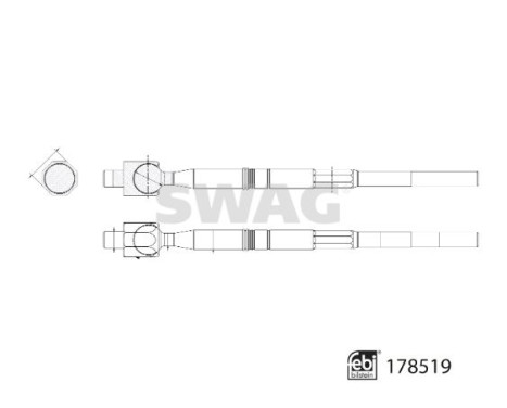 Tie rod (without steering ball), Image 3