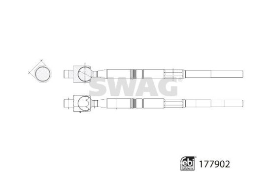 Tie rod (without steering ball), Image 2