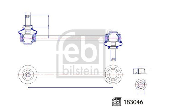 connecting rod with lock nuts 183046 FEBI