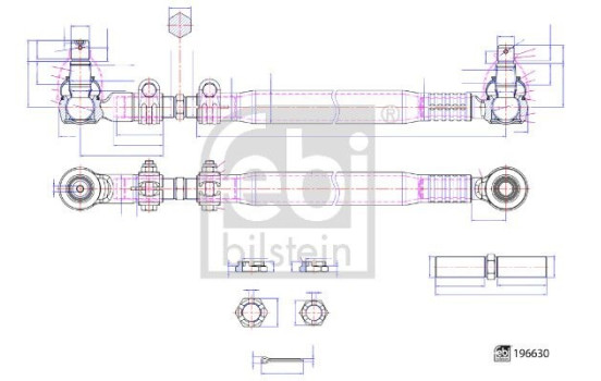 Steering rod 196630 FEBI