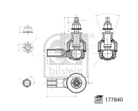 Tie rod end 177840 FEBI, Image 2
