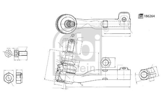 Tie rod end 186264 FEBI