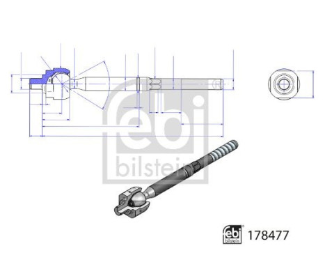 Axial Ball, Tie Rod 178477 FEBI