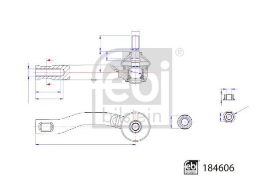 Tie rod end 184606 FEBI