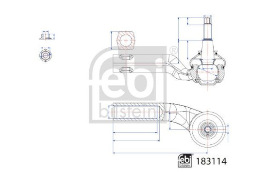 tie rod end piece with lock nut 183114 FEBI