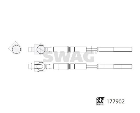 Tie rod (without steering ball), Image 2