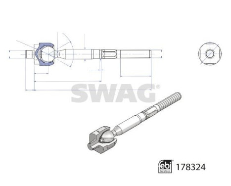 Tie rod (without steering ball), Image 3