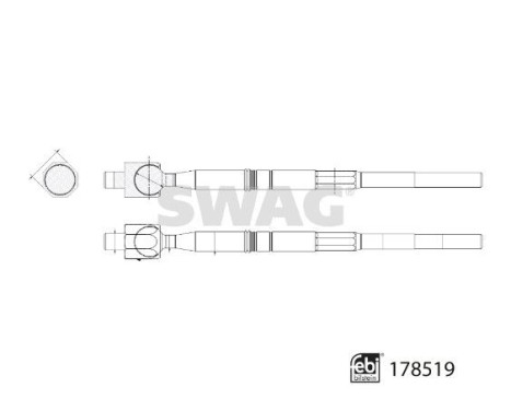 Tie rod (without steering ball), Image 3