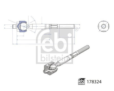 Tie rod (without tie rod) 178324 FEBI, Image 3