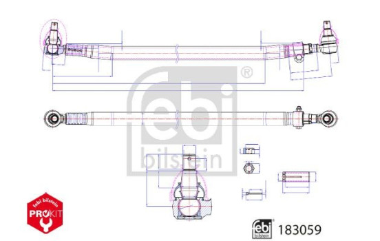 Track rod 183059 FEBI