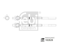 Track rod (without ball joint) with lock nut and locking plate 182828 FEBI