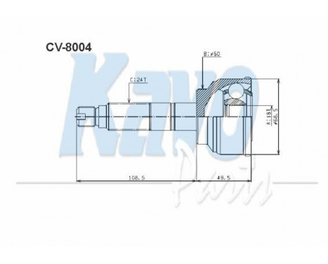 Joint Kit, drive shaft CV-8004 Kavo parts, Image 2