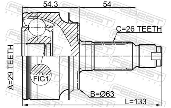 Joint Kit, drive shaft, Image 2