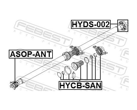 Stabiliser, propshaft centre Stabiliser, Image 2