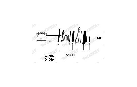 Screw Kit, suspension strut/wheel Stabiliser housing ADAPTOR KIT AK244 Monroe