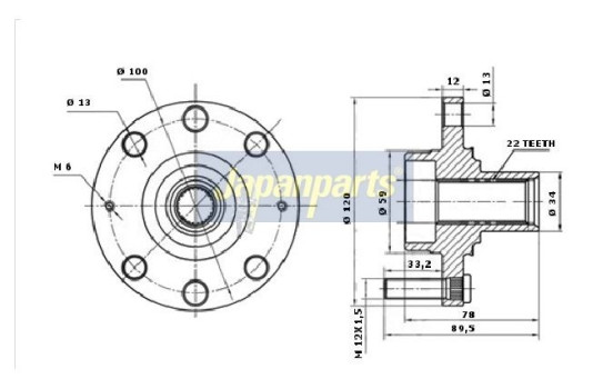 Wheel Hub KK-10018 Japanparts, Image 3