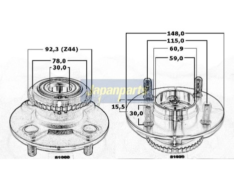 Wheel Hub KK-21039 Japanparts, Image 3