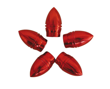 Valve caps 5 pcs. bullet red