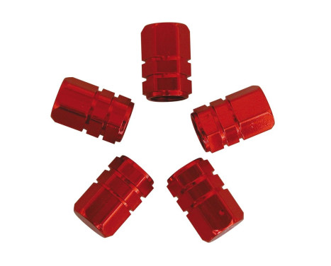 Valve caps 5 pcs. piston red