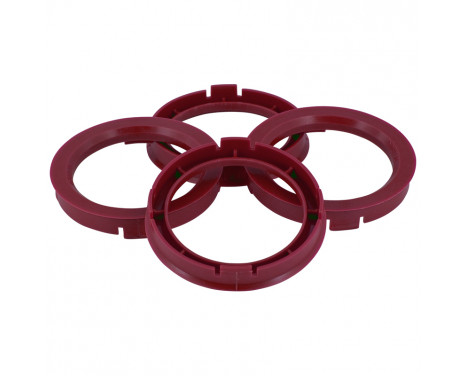 TPI ​Centering rings 64.0->56.1mm Red 4 pieces