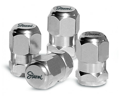 Simoni Racing valve caps Chrome Hexagonal