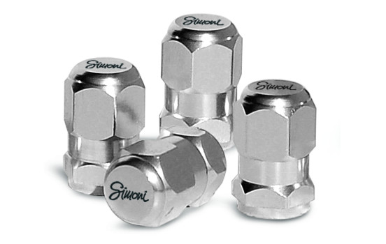 Simoni Racing valve caps Chrome Hexagonal